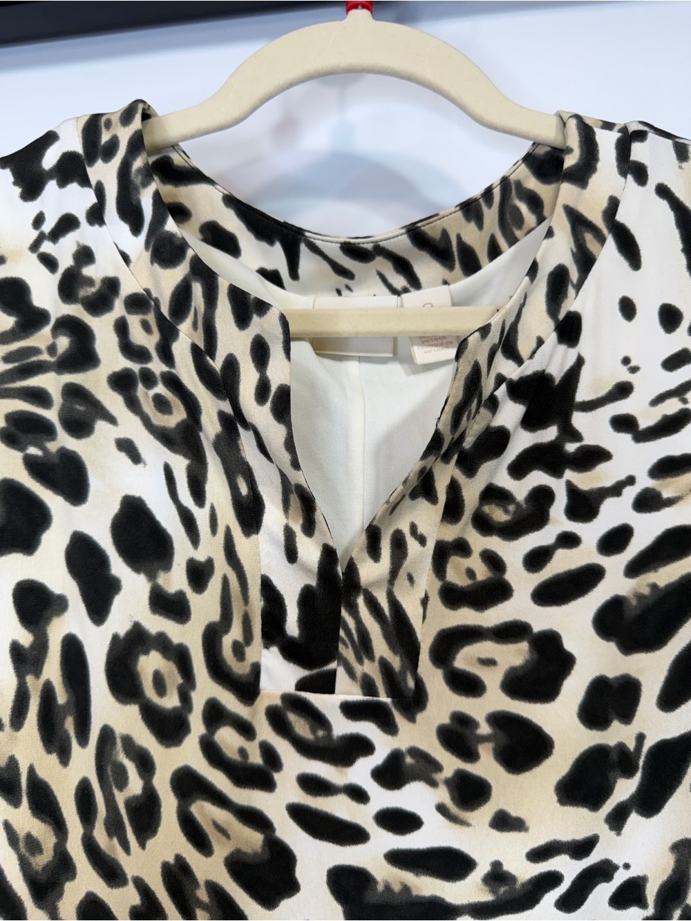 Chico's Leopard Print V-Neck Dress Size L - Picture 5 of 11